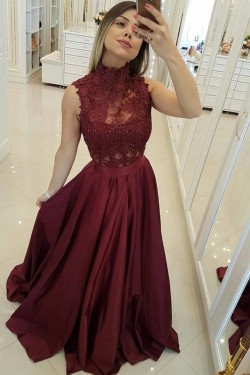 Beaded Lace Long Prom Dresses Formal Evening Dresses 601146