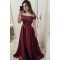 A-Line Off-the-Shoulder Beaded Lace Long Prom Dresses Formal Evening Dresses 601156