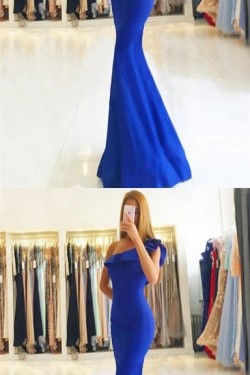 Elegant One-Shoulder Mermaid Long Plus Size Prom Dresses Formal Evening Dresses 601164