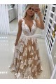 A-Line V-Neck Beaded Lace Long Prom Dresses Formal Evening Dresses 601170 A-Line V-Neck Beaded Lace Long Prom Dresses Formal Evening Dresses 601170