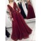 Long Beaded V-Neck Lace Appliques Prom Dresses Formal Evening Dresses 601171
