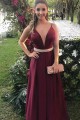 A-Line V-Neck Beaded Long Prom Dresses Formal Evening Dresses 601180 A-Line V-Neck Beaded Long Prom Dresses Formal Evening Dresses 601180