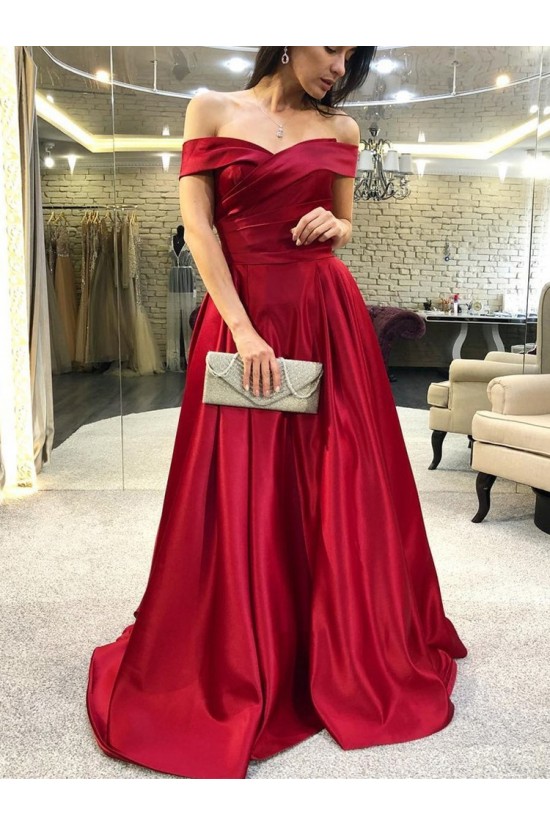 A-Line Off-the-Shoulder Long Prom Dresses Formal Evening Dresses 601186 A-Line Off-the-Shoulder Long Prom Dresses Formal Evening Dresses 601186