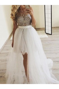 Beaded White Prom Dresses Formal Evening Dresses 601187