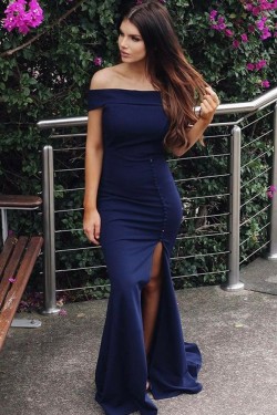 Mermaid Off-the-Shoulder Long Prom Dresses Formal Evening Dresses 601190