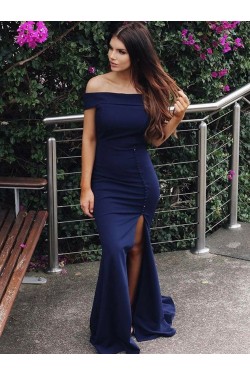 Mermaid Off-the-Shoulder Long Prom Dresses Formal Evening Dresses 601190