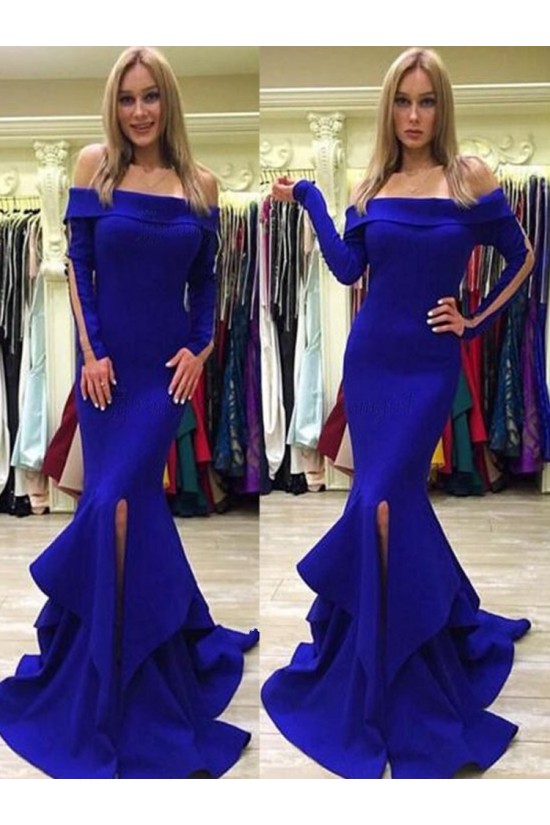 Long Sleeves Mermaid Off-the-Shoulder Prom Dresses Formal Evening Dresses 601198 Long Sleeves Mermaid Off-the-Shoulder Prom Dresses Formal Evening Dresses 601198