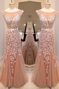 Mermaid Lace Long Prom Dresses Formal Evening Dresses 601201