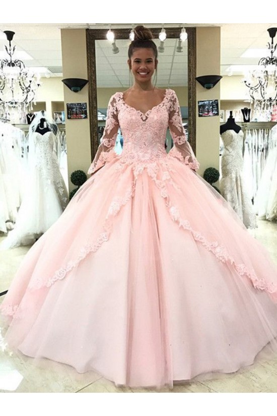 Ball Gown Long Sleeves Lace Long Prom Dresses Formal Evening Dresses 601203 Ball Gown Long Sleeves Lace Long Prom Dresses Formal Evening Dresses 601203
