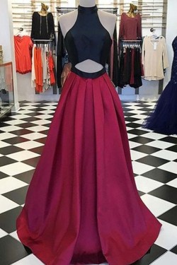 Halter Long Prom Dresses Formal Evening Dresses 601206