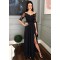 Lace and Chiffon V-Neck Long Mother of the Bride Dresses Formal Evening Dresses 601210