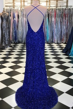 Sequins Long Prom Dresses Formal Evening Dresses 601211
