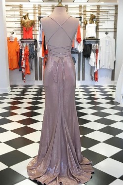 Spaghetti Straps V-Neck Long Prom Dresses Formal Evening Dresses 601215