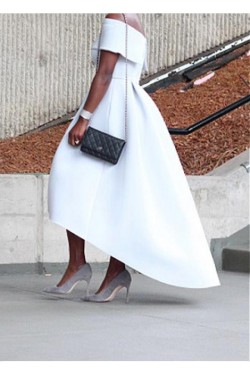 High Low Off-the-Shoulder Prom Dresses Formal Evening Dresses 601218