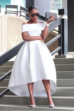 High Low Off-the-Shoulder Prom Dresses Formal Evening Dresses 601218