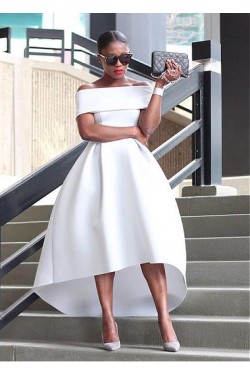 High Low Off-the-Shoulder Prom Dresses Formal Evening Dresses 601218