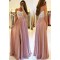 A-Line Lace Chiffon Spaghetti Straps Long Prom Dresses Formal Evening Dresses 601221