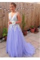A-Line V-Neck Lace Tulle Long Prom Dresses Formal Evening Dresses 601223 A-Line V-Neck Lace Tulle Long Prom Dresses Formal Evening Dresses 601223