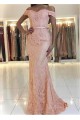 Mermaid Off-the-Shoulder Beaded Lace Long Prom Dresses Formal Evening Dresses 601225