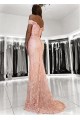 Mermaid Off-the-Shoulder Beaded Lace Long Prom Dresses Formal Evening Dresses 601225