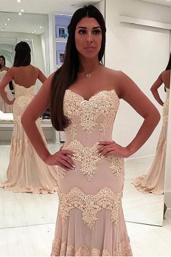 Mermaid Sweetheart Lace Long Prom Dresses Formal Evening Dresses 601226