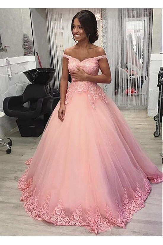 Ball Gown Off-the-Shoulder Lace Long Prom Dresses Formal Evening Dresses 601227 Ball Gown Off-the-Shoulder Lace Long Prom Dresses Formal Evening Dresses 601227