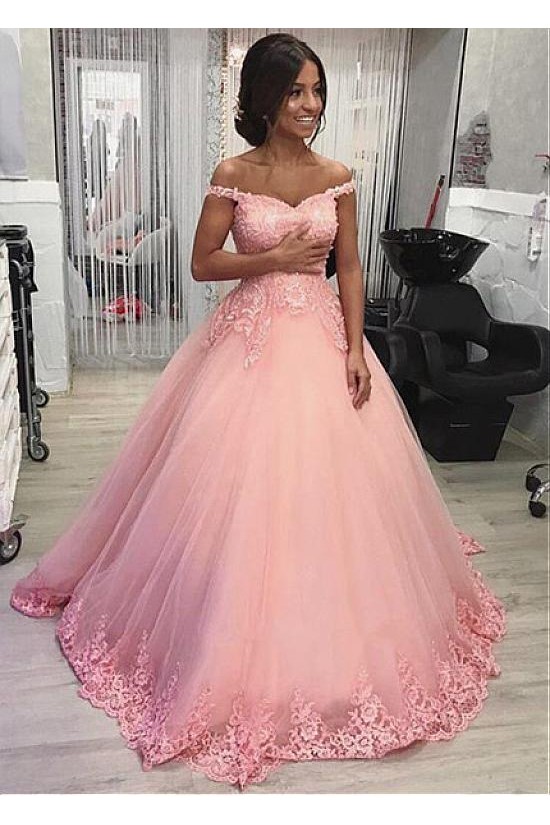 Ball Gown Off-the-Shoulder Lace Long Prom Dresses Formal Evening Dresses 601227 Ball Gown Off-the-Shoulder Lace Long Prom Dresses Formal Evening Dresses 601227