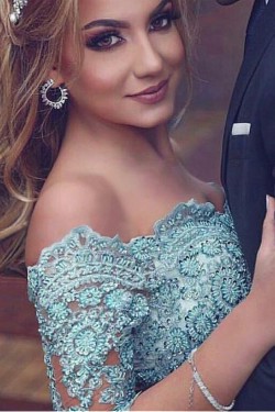 Beaded Lace Chiffon Off-the-Shoulder Long Prom Dresses Formal Evening Dresses 601231