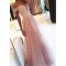 A-Line Lace Tulle Off-the-Shoulder Long Prom Dresses Formal Evening Dresses 601232