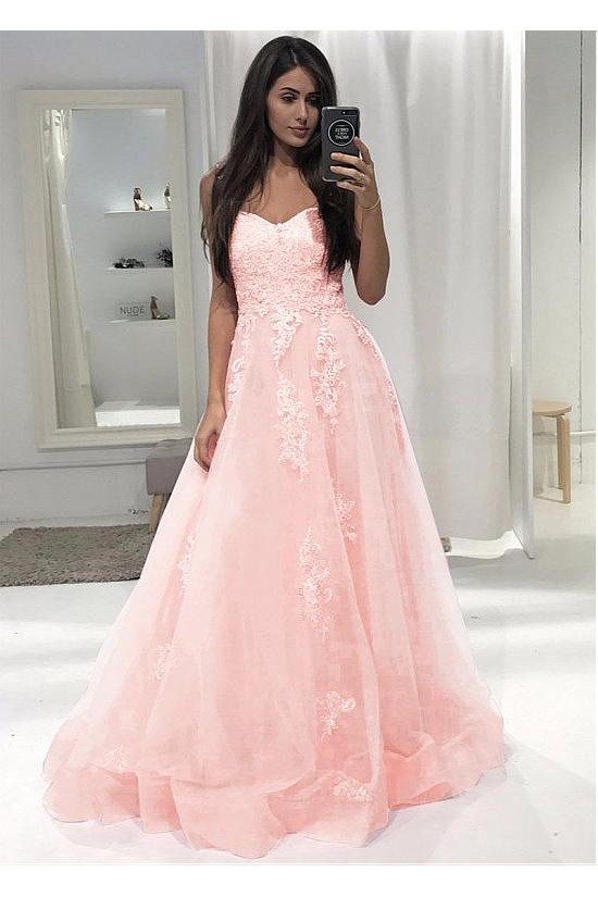 A-Line Lace Long Prom Dresses Formal Evening Dresses 601236 A-Line Lace Long Prom Dresses Formal Evening Dresses 601236