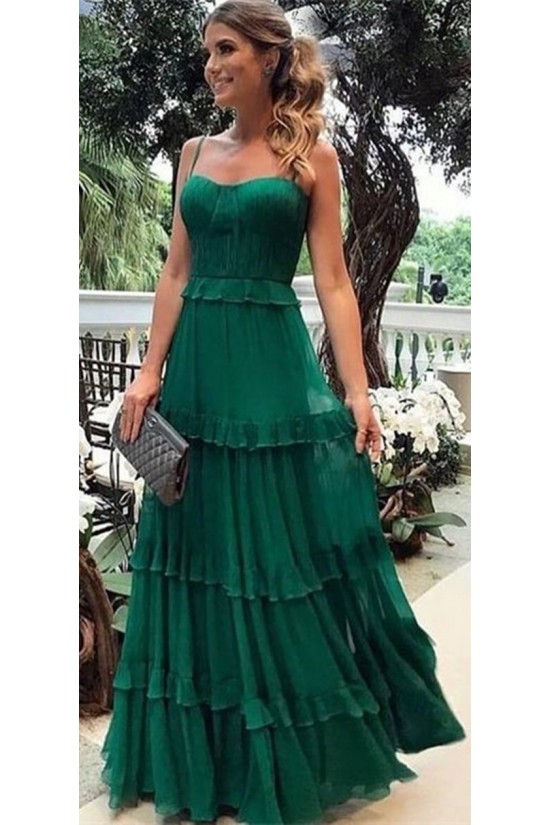 A-Line Chiffon Long Prom Dresses Formal Evening Dresses 601238