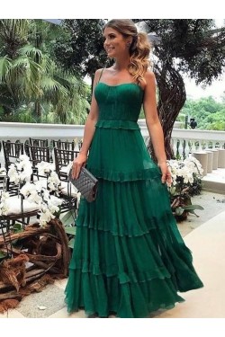 A-Line Chiffon Long Prom Dresses Formal Evening Dresses 601238