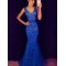 Mermaid V-Neck Beaded Long Prom Dresses Formal Evening Dresses 601239
