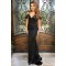 Mermaid V-Neck Long Black Prom Dresses Formal Evening Dresses 601243