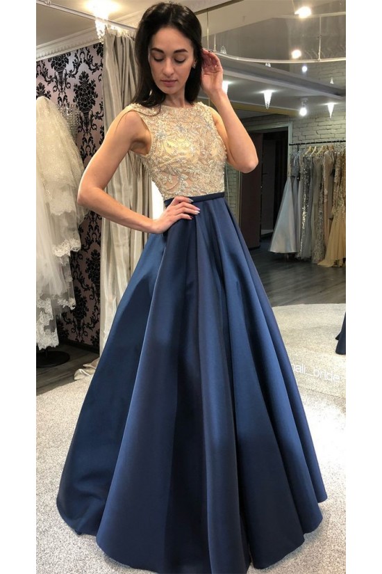 A-Line Beaded Long Prom Dresses Formal Evening Dresses 601244 A-Line Beaded Long Prom Dresses Formal Evening Dresses 601244