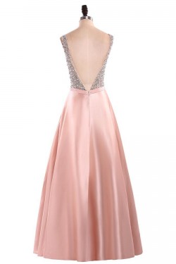 A-Line V-Neck Beaded Long Prom Dresses Formal Evening Dresses 601247
