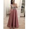 A-Line V-Neck Beaded Long Prom Dresses Formal Evening Dresses 601247