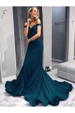 Mermaid Off-the-Shoulder Long Prom Dresses Formal Evening Dresses 601248