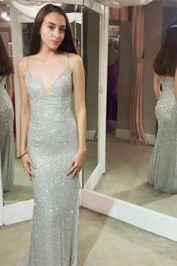 Sexy Beaded Sequins Long Prom Dresses Formal Evening Dresses 601251