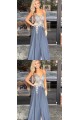 A-Line V-Neck Beaded Lace Chiffon Long Prom Dresses Formal Evening Dresses 601255 A-Line V-Neck Beaded Lace Chiffon Long Prom Dresses Formal Evening Dresses 601255