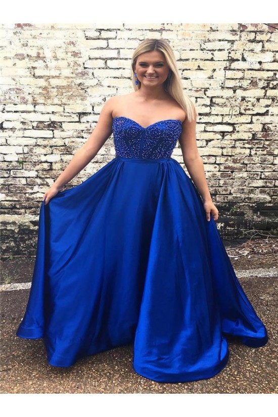 A-Line Sweetheart Beaded Long Prom Dresses Formal Evening Dresses 601263 A-Line Sweetheart Beaded Long Prom Dresses Formal Evening Dresses 601263