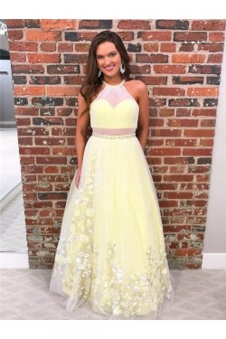 A-Line Beaded Long Long Prom Dresses Formal Evening Dresses 601264