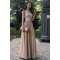 A-Line Beaded Lace Chiffon Long Prom Dresses Formal Evening Dresses 601269
