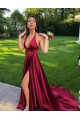 A-Line Halter V-Neck Long Prom Dresses Formal Evening Dresses 601270 A-Line Halter V-Neck Long Prom Dresses Formal Evening Dresses 601270