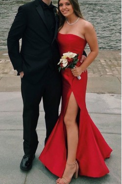 Mermaid Strapless Long Prom Dresses Formal Evening Dresses 601274