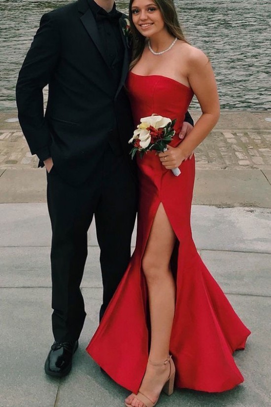 Mermaid Strapless Long Prom Dresses Formal Evening Dresses 601274