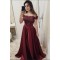 A-Line Off-the-Shoulder Beaded Lace Long Prom Dresses Formal Evening Dresses 601277