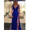 A-Line V-Neck Long Prom Dresses Formal Evening Dresses 601286