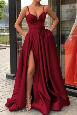 Spaghetti Straps Long Prom Dresses Formal Evening Dresses 601289
