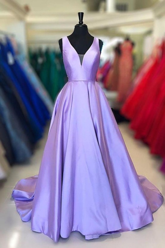 A-Line V-Neck Long Prom Dresses Formal Evening Dresses 601294 A-Line V-Neck Long Prom Dresses Formal Evening Dresses 601294